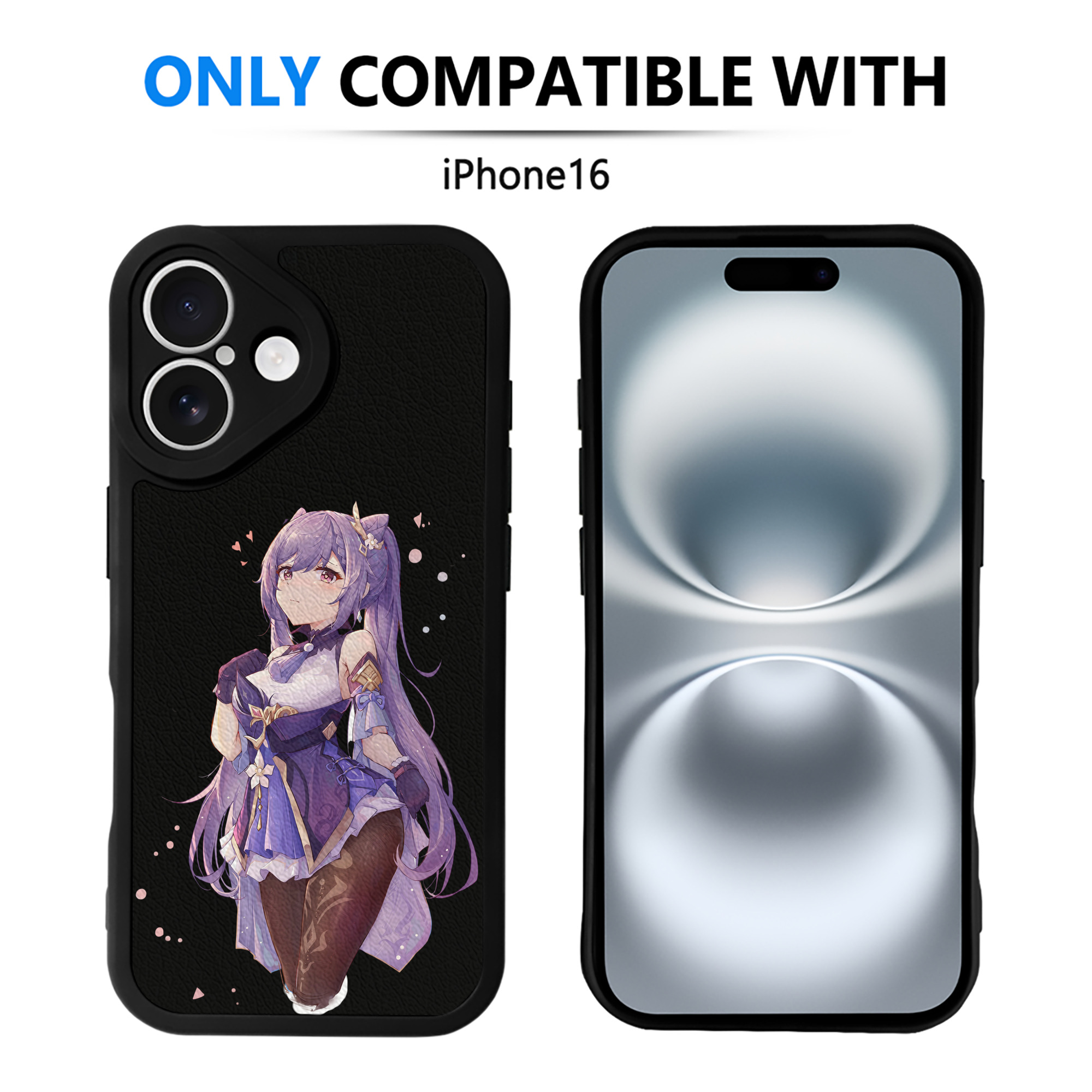 げんし神 刻晴 こくせい genshin Kokusei 【iPhone 16シリーズ対応】シリコンスマホケース（レザー調） 材質：シリコン